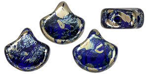 Matubo Ginkgo Leaf Bead 7.5 x 7.5mm (loose) : Cobalt - Rembrandt