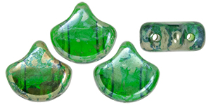 Matubo Ginkgo Leaf Bead 7.5 x 7.5mm (loose) : Chrysolite - Rembrandt