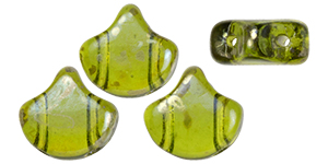 Matubo Ginkgo Leaf Bead 7.5 x 7.5mm (loose) : Olivine - Rembrandt