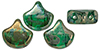 Matubo Ginkgo Leaf Bead 7.5 x 7.5mm (loose) : Emerald - Rembrandt