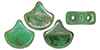Matubo Ginkgo Leaf Bead 7.5 x 7.5mm (loose) : Opaque Turquoise - Rembrandt