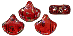 Matubo Ginkgo Leaf Bead 7.5 x 7.5mm (loose) : Siam Ruby - Rembrandt