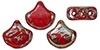 Matubo Ginkgo Leaf Bead 7.5 x 7.5mm (loose) : Opaque Red - Rembrandt