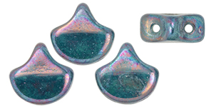 Matubo Ginkgo Leaf Bead 7.5 x 7.5mm (loose) : Nebula - Opaque Turquoise