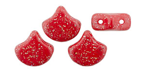 Matubo Ginkgo Leaf Bead 7.5 x 7.5mm (loose) : Stardance - Cherry Tomato