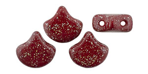 Matubo Ginkgo Leaf Bead 7.5 x 7.5mm (loose) : Stardance - Maroon