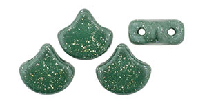 Matubo Ginkgo Leaf Bead 7.5 x 7.5mm (loose) : Stardance - Hunter Green