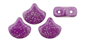 Matubo Ginkgo Leaf Bead 7.5 x 7.5mm (loose) : Stardance - Vivid Viola 