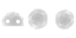 Roseta Two-Hole Cabochon 6mm (loose) : Alabaster White