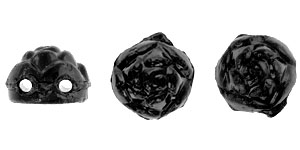 Roseta Two-Hole Cabochon 6mm (loose) : Jet Black