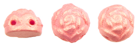 Roseta Two-Hole Cabochon 6mm (loose) : Blossom - Pink Carnation