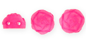 Roseta Two-Hole Cabochon 6mm (loose) : Neon Pink