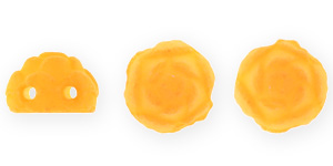 Roseta Two-Hole Cabochon 6mm (loose) : Neon Sunflower