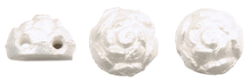 Roseta Two-Hole Cabochon 6mm (loose) : Blossom - White Jasmine