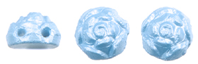 Roseta Two-Hole Cabochon 6mm (loose) : Powdery - Vista Blue