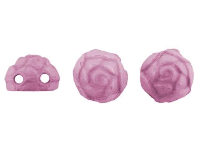 Roseta Two-Hole Cabochon 6mm (loose) : Neon Silk Hyacinth Violet