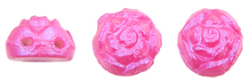 Roseta Two-Hole Cabochon 6mm (loose) : Chatoyant - Raspberry Rose