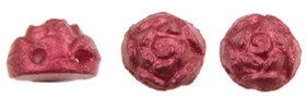 Roseta Two-Hole Cabochon 6mm (loose) : Chatoyant - Scarlet Red