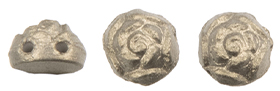 Roseta Two-Hole Cabochon 6mm (loose) : Chatoyant - Antique Gold