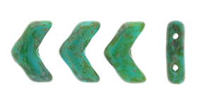 Vee Bead 4 x 10mm (loose) : Turquoise - Picasso