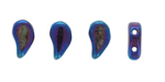 FlatDuo Beads 8 x 5mm (loose) : Jet Blue Iris