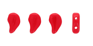 FlatDuo Beads 8 x 5mm (loose) : Opaque Coral Red