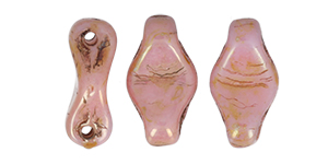 Cradle Bead 10 x 6mm Horizontal Hole (loose) : Luster - Opaque Rose/Gold Topaz