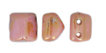 Roof Bead 6 x 6mm (loose) : Luster - Opaque Rose/Gold Topaz