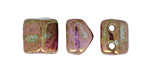 Roof Bead 6 x 6mm (loose) : Luster - Opaque Gold/Smoky Topaz