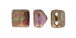 Roof Bead 6 x 6mm (loose) : Luster - Opaque Gold/Smoky Topaz