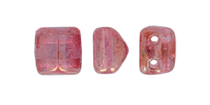Roof Bead 6 x 6mm (loose) : Luster - Transparent Topaz/Pink