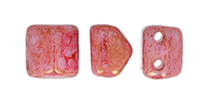 Roof Bead 6 x 6mm (loose) : Luster - Opaque Topaz/Pink