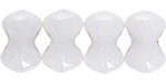 Butterfly, one hole, 3 x 4 mm (loose) : Luster - Opaque White