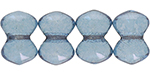 Butterfly, one hole, 3 x 4 mm (loose) : Luster - Transparent Blue