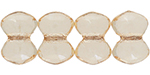 Butterfly, one hole, 3 x 4 mm (loose) : Luster - Transparent Champagne