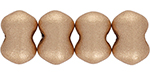 Butterfly, one hole, 4 x 6 mm (loose) : Matte - Metallic Flax