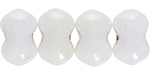 Butterfly, one hole, 4 x 6 mm (loose) : Luster - Opaque White
