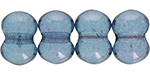 Butterfly, one hole, 4 x 6 mm (loose) : Luster - Transparent Blue