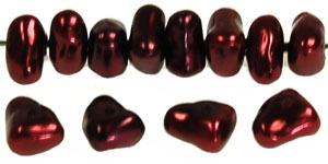 Nugget 5/7mm (loose) : Pearl Coat - Wine Red/Alabaster