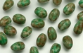 Oval 12/9mm (loose) : Spotted Green/Beige