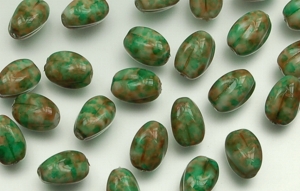 Oval 12/9mm (loose) : Spotted Green/Beige