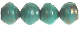 Snail 6mm (loose) : Topaz/Pink Luster - Opaque Turquoise