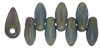 Mini Dagger Beads 2.5/6mm (loose) : Matte - Iris - Green