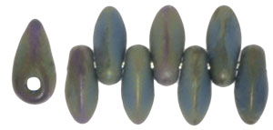 Mini Dagger Beads 2.5/6mm (loose) : Matte - Iris - Green