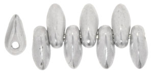 Mini Dagger Beads 2.5/6mm (loose) : Matte - Metallic Silver