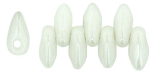 Mini Dagger Beads 2.5/6mm (loose) : Luster - Opaque White