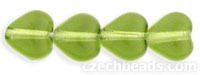 Heart Beads 6/6mm (loose) : Olivine