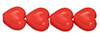Heart Beads 6/6mm (loose) : Opaque Lt Red
