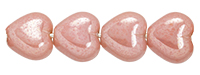 Heart Beads 6/6mm (loose) : Pink Lustered