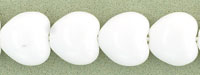 Heart Beads 8/8mm (loose) : White